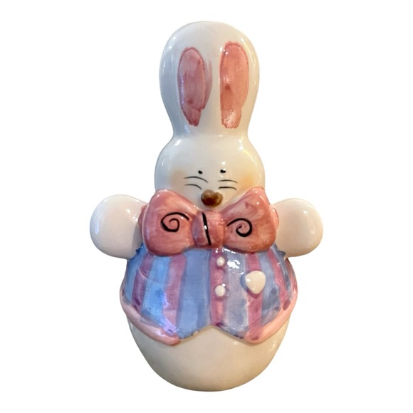 Vintage Kurt S Adler Ceramic White Easter Bunny Rabbits Salt & Pepper Shaker Set - Picture 3 of 13